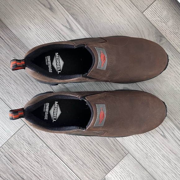 Espresso Brown Jungle Moc Leather Merrell Work Slip-On Shoes Size 9 M main image 4
